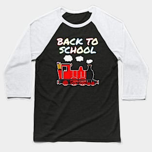 Back To School Steam Train (Red) Baseball T-Shirt